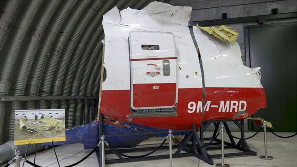 Wreckage of the MH17 airplane is seen after the presentation of the final report into the crash. Photo: REUTERS/Michael Kooren