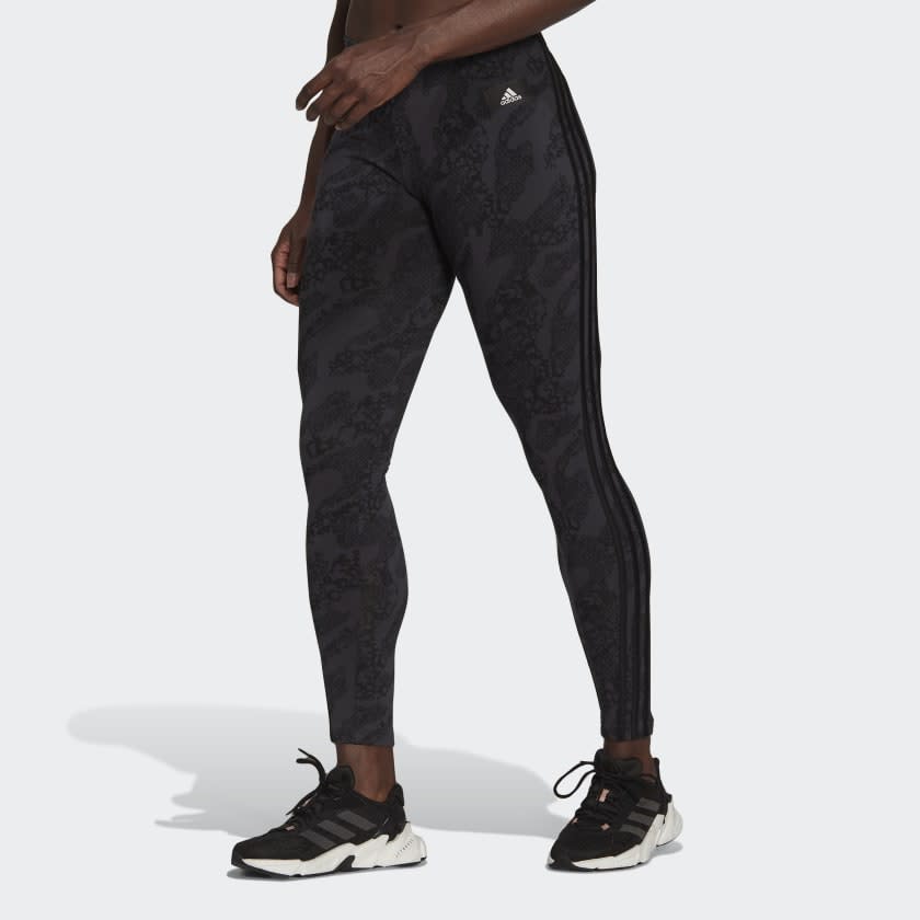 Women's Future Icons Animal-Print Tights. Image via Adidas.