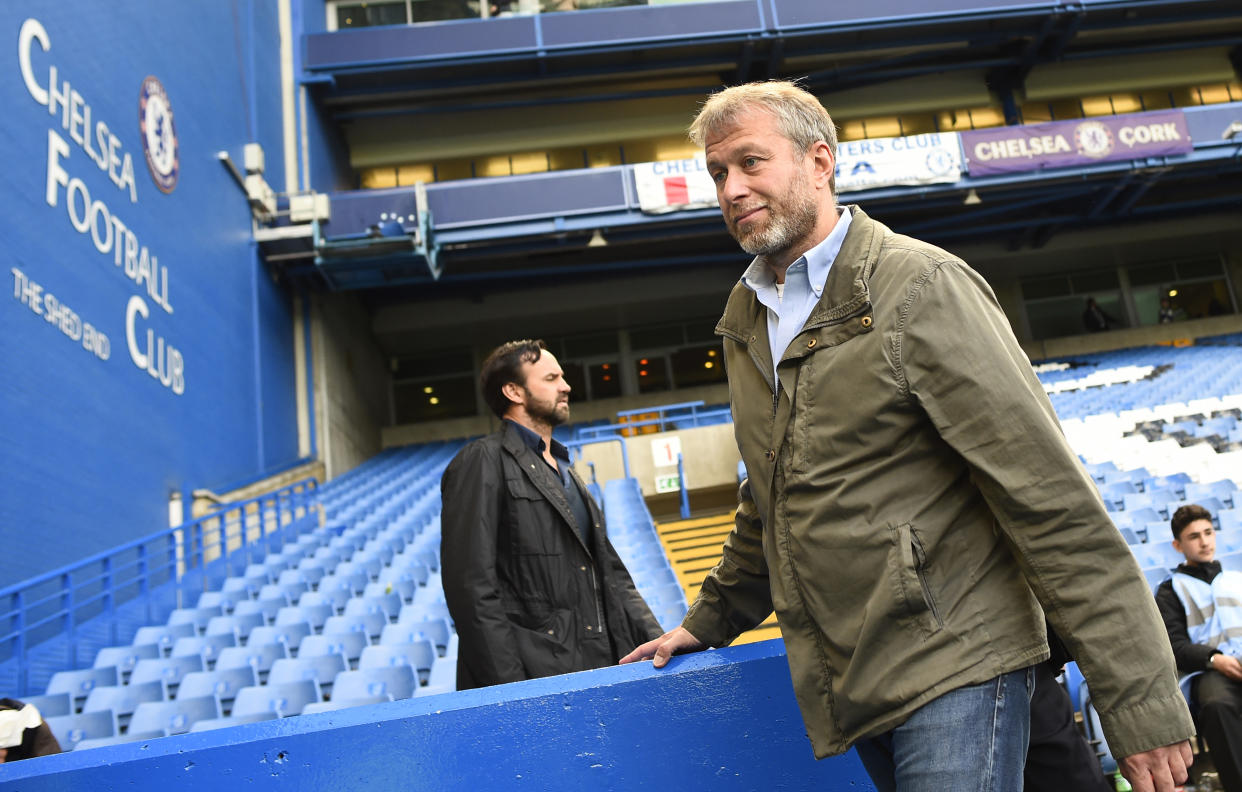 Football - Chelsea v Crystal Palace - Barclays Premier League - Stamford Bridge - 3/5/15  Chelsea owner Roman Abramovich after celebrating  winning the Barclays Premier League  Reuters / Dylan Martinez  Livepic  EDITORIAL USE ONLY. No use with unauthorized audio, video, data, fixture lists, club/league logos or "live" services. Online in-match use limited to 45 images, no video emulation. No use in betting, games or single club/league/player publications.  Please contact your account representative for further details.