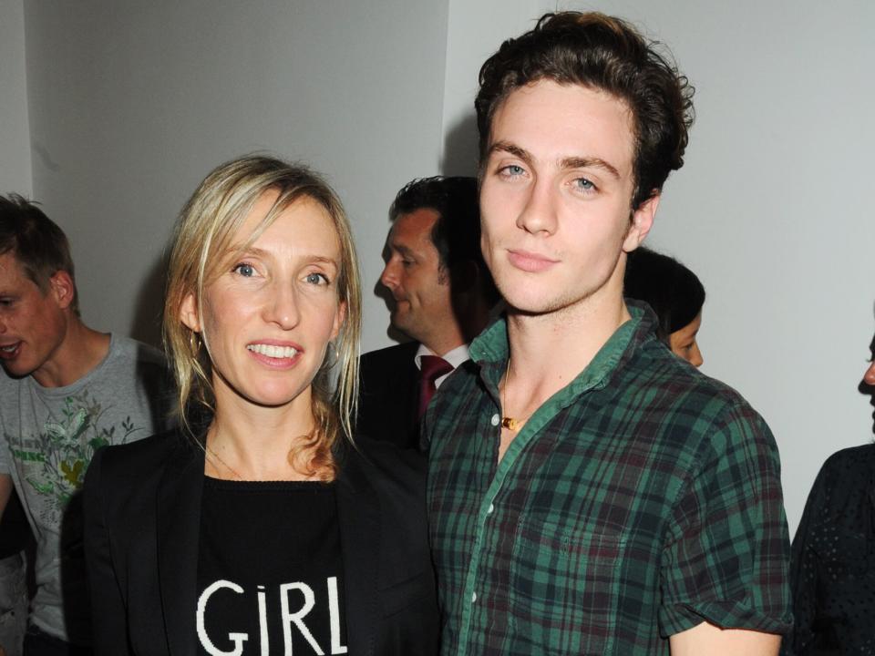 Sam Taylor-Wood and Aaron Johnson attend the private view of 'Quilt' by Ronan and Erwan Bouroullec, at Established & Sons on September 22, 2009 in London, England