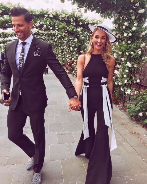 The strap is firming in place in this snap with fiancé Tim Robards. Photo: Instagra