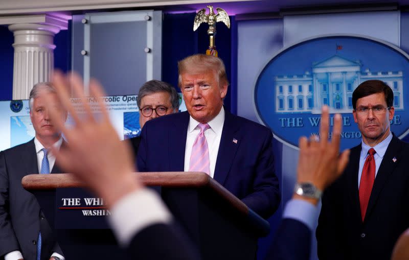 FILE PHOTO: U.S. President Trump leads coronavirus response briefing at the White House in Washington