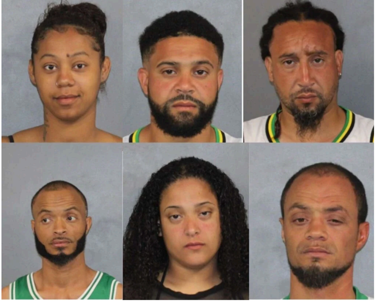 Top Row Fom Left: Gilda Antunes, Henry Lopes Jr., Michael Gomes. Bottom Row From Left: Lopes, Victor Manuel Gomes Depina, Elsa Lopes, Maneul Pina (Narragansett Police Department)