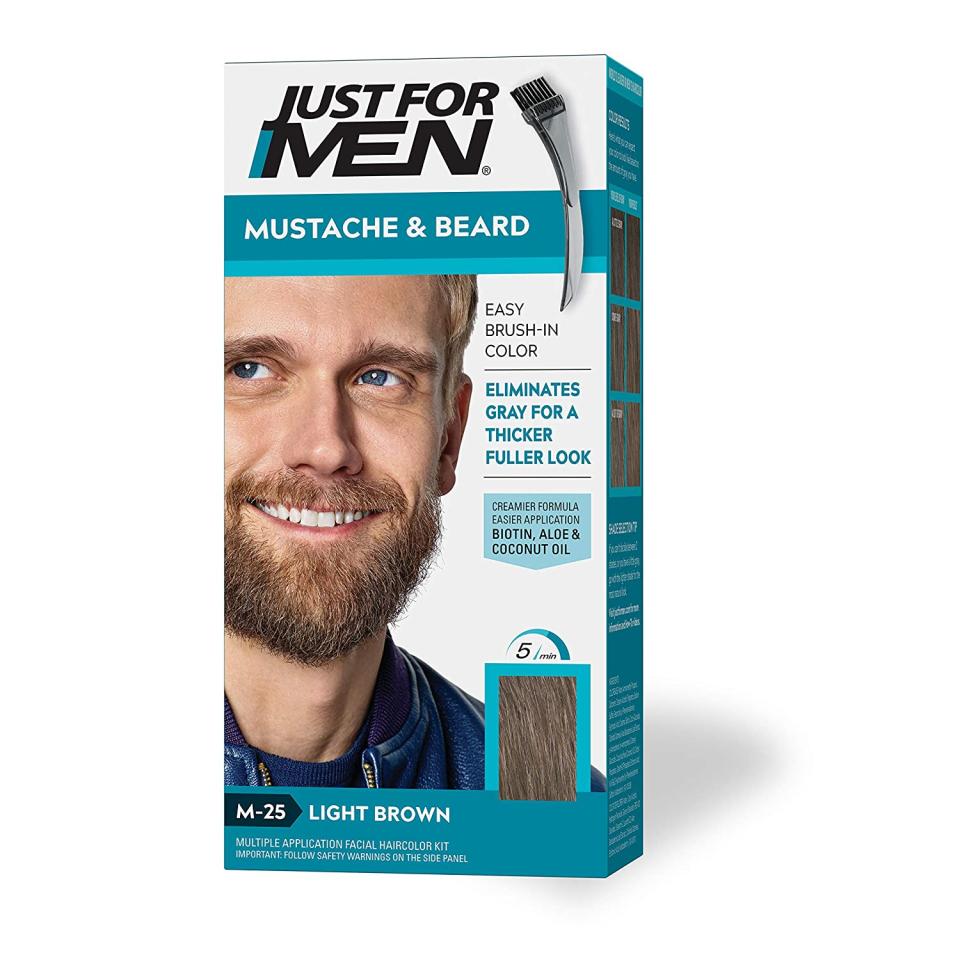 Just For Men mustache and beard dye coloring; best beard dye