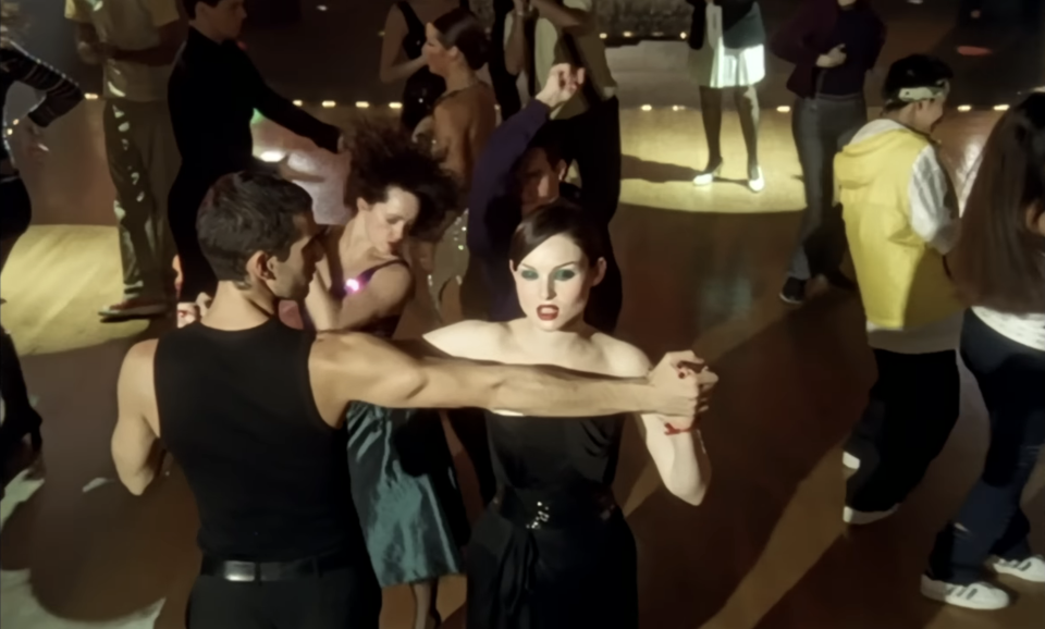 A screenshot from the "Murder on the Dancefloor" video