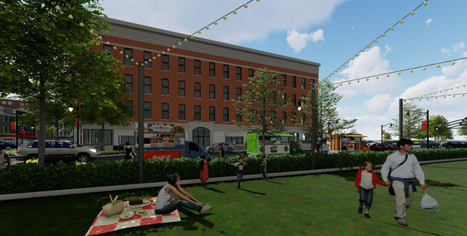 A current parking lot at 2nd Avenue and 18th Street will be converted into green space.