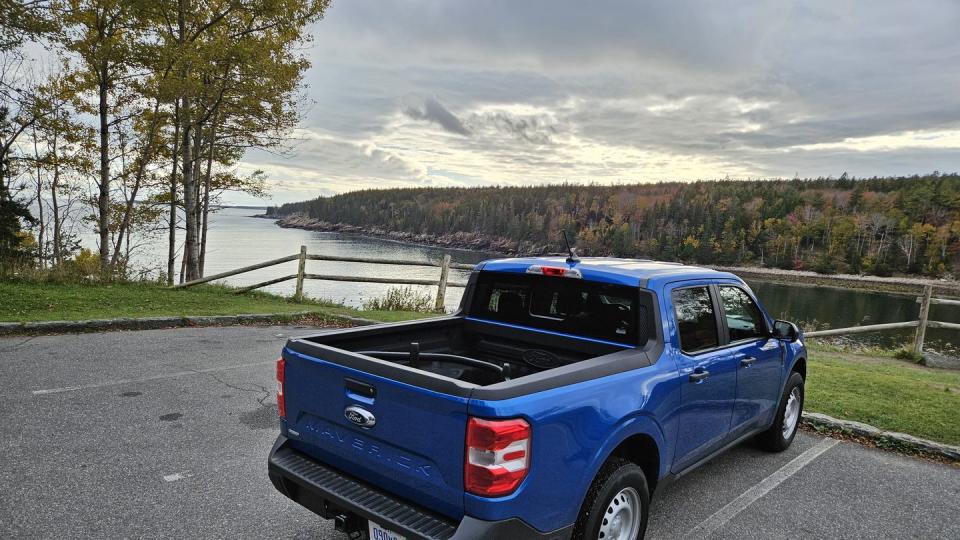 blue ford maverick new england fall colors tour