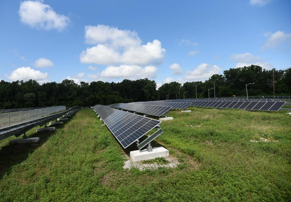 The Lansing Board of Water & Light Solar Park in East Lansing. Marion Township is going to allow solar farms on land west on Interstate 96.