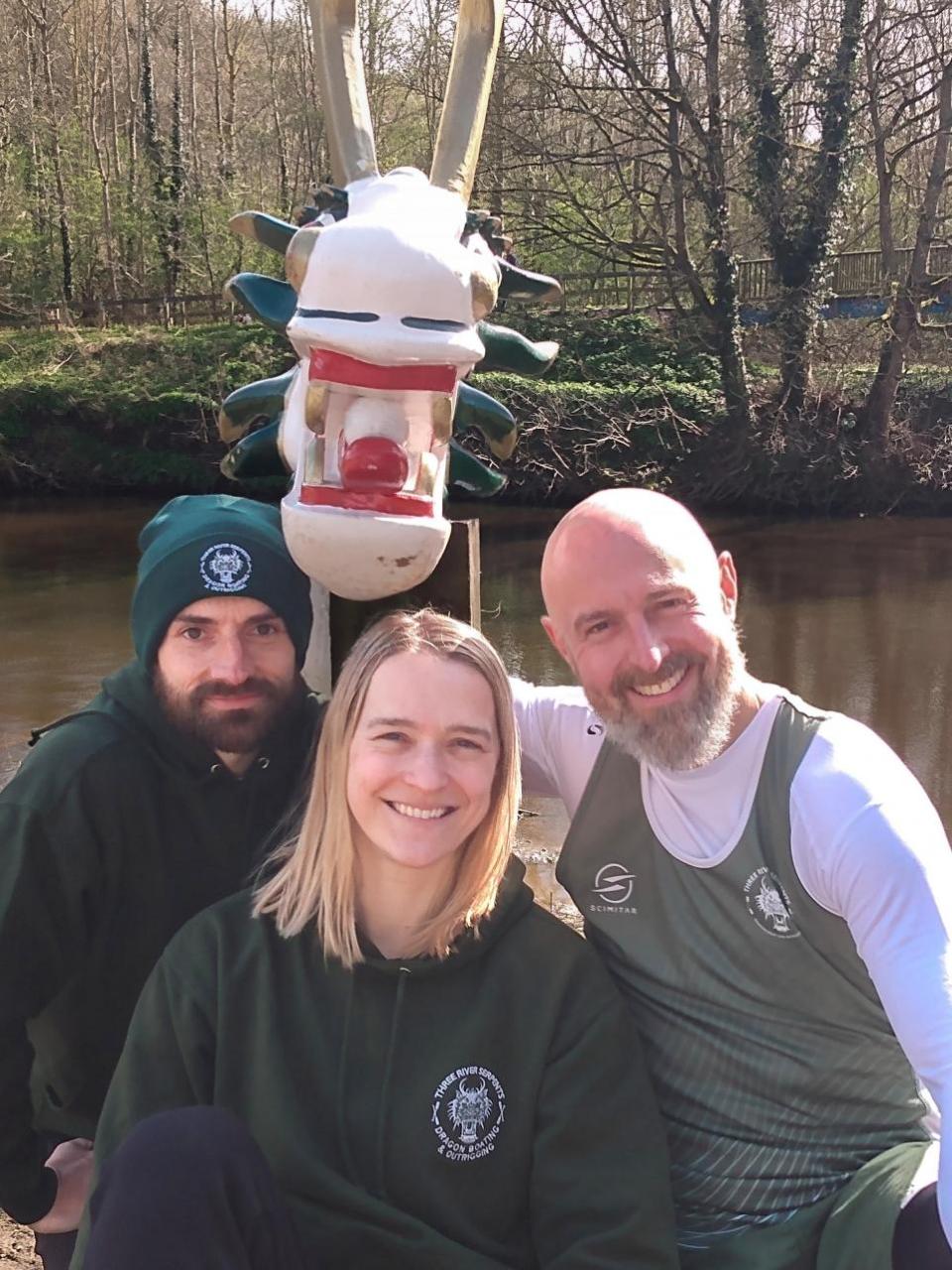 The Northern Echo: Durham dragon boat trio, l - r, Matthew Oliver, Jess Fogarty and  Iain Wilby, each selected for GB