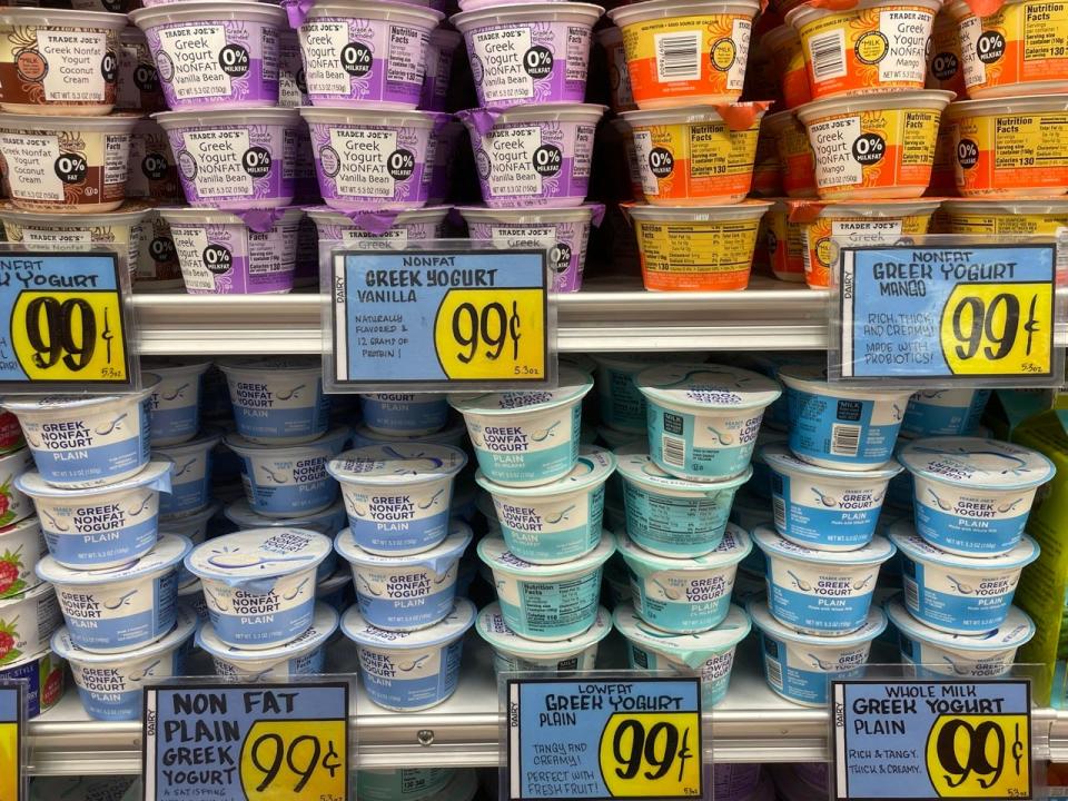 Trader Joe's Greek Yogurt shelf 