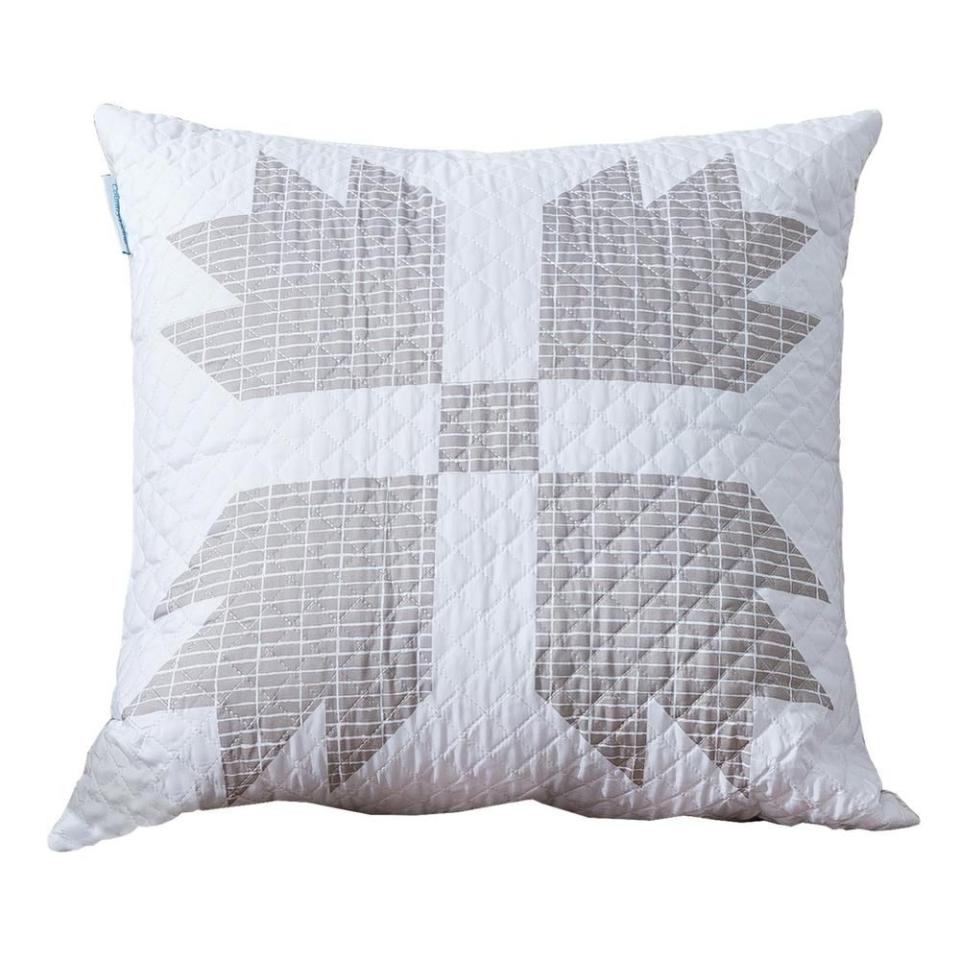 10) Bear Claw Taupe Quilted Throw Pillow