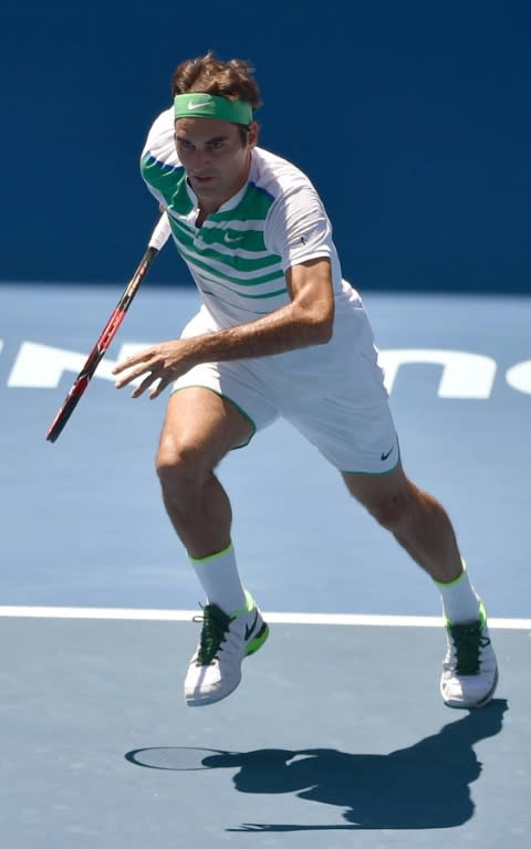 Switzerland's Roger Federer in action against Ukraine's Alexandr Dolgopolov during their second round match at the Australian Open in Melbourne on January 20, 2016