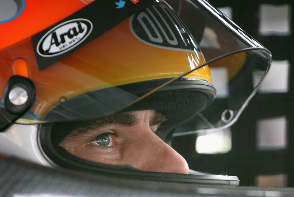 AVONDALE, AZ - NOVEMBER 11: Jeff Gordon, driver of the #24 DuPont Chevrolet, sits in his car during practice for the NASCAR Sprint Cup Series Kobalt Tools 500 at Phoenix International Raceway on November 11, 2011 in Avondale, Arizona. (Photo by Christian Petersen/Getty Images)