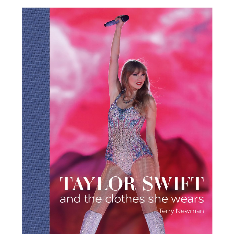 book cover with photo of taylor swift in bedazzled body suit