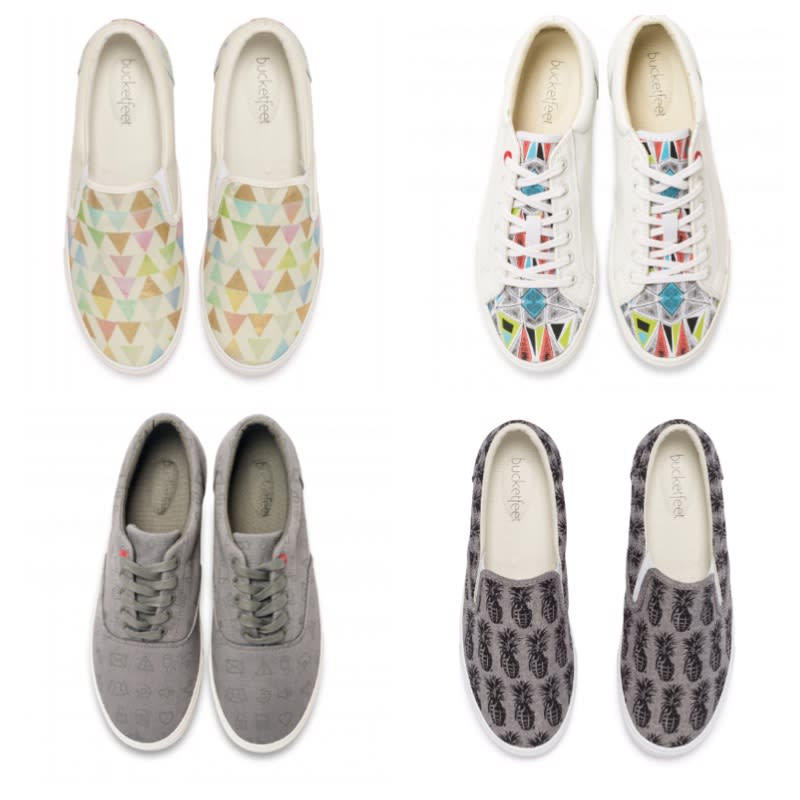 <p>(Cost: $65 and up) Every traveler will agree that comfortable shoes are essential for most trips. With that said, you don't need to sacrifice style for comfort. Enter <a rel="nofollow noopener" href="http://www.bucketfeet.com/" target="_blank" data-ylk="slk:Bucketfeet;elm:context_link;itc:0;sec:content-canvas" class="link ">Bucketfeet</a>, a shoe company where every pair is designed by a different artist from around the globe. From dogs and pineapples to abstract designs, these eclectic kicks will surely catch the attention of everyone you encounter. As for styles, the shoes come as lace-ups or slip-ons, both of which are perfect for breezing through airport security. Available for men and women. </p>