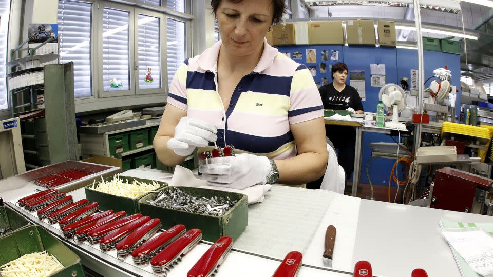 A worker at the Victorinox factory pictured in 2012. - Arnd Wiegmann/Reuters