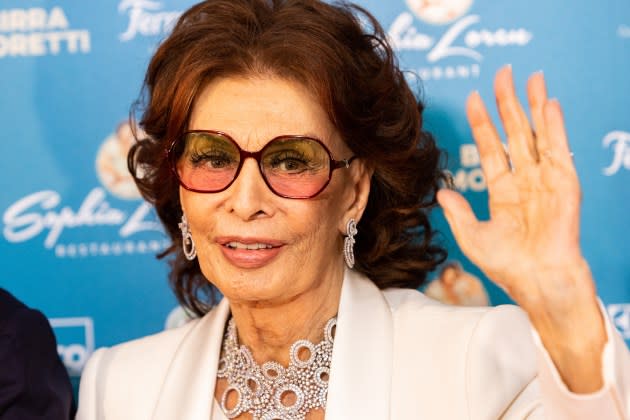 Italian actress Sophia Loren seen at the opening of her - Credit: Mairo Cinquetti/SOPA Images/LightRocket/Getty Images