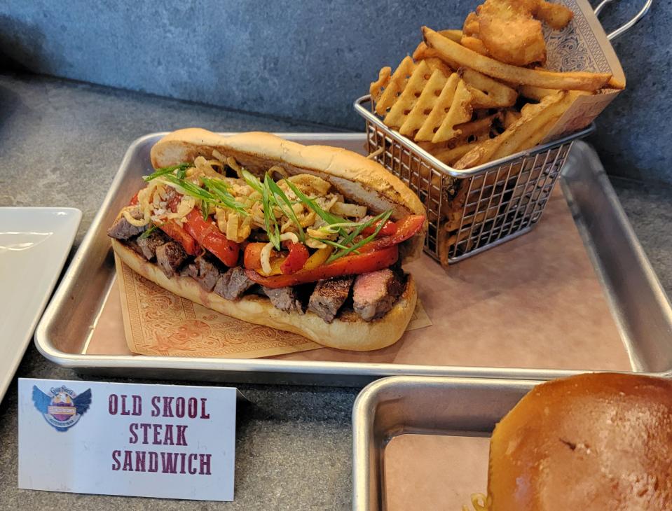 The Old Skool steak sandwich at Guy Fieri's Kitchen + Bar in Council Bluffs uses beef from Omaha Steaks.