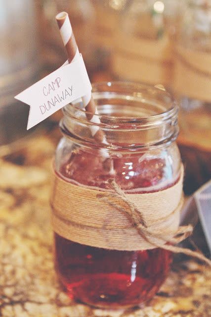 a mason jar becomes a great camping favor