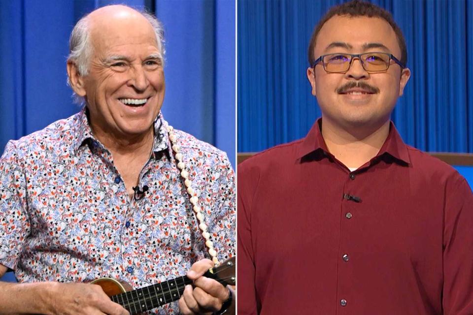 <p>Todd Owyoung/NBC/NBCU Photo Bank via Getty; Instagram/fpercentie</p> Jimmy Buffett; Jeopardy!