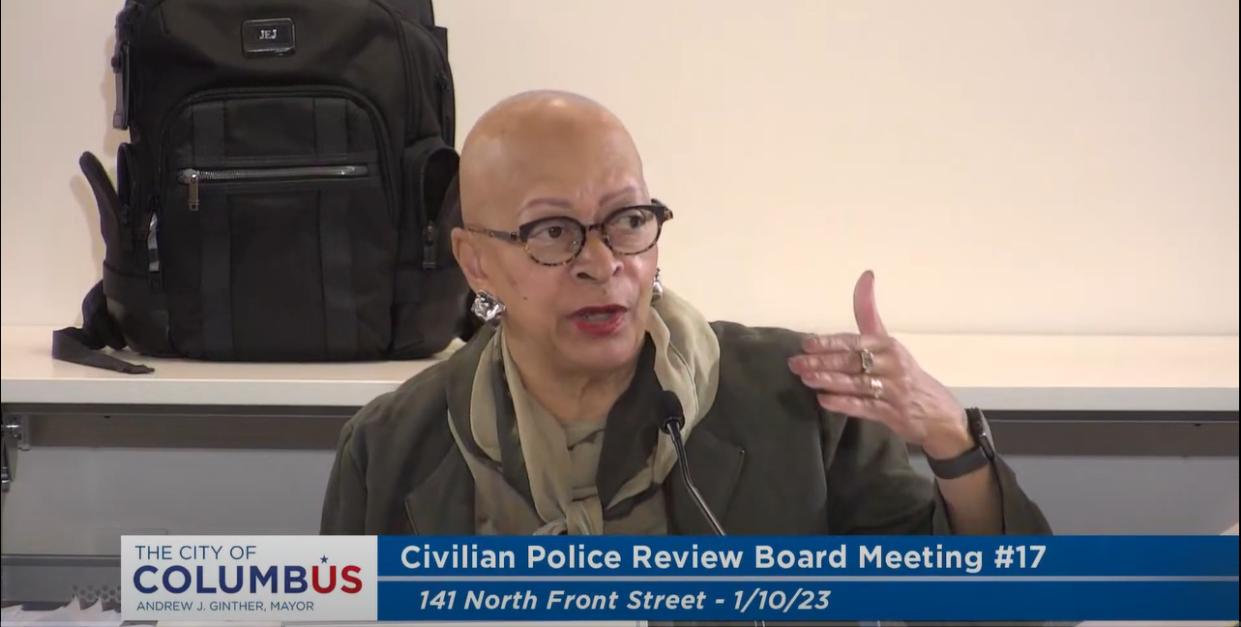 Janet Jackson, chair of the Columbus Civilian Police Review Board, addressed board members last week about making sure all meetings comply with Ohio's Open Meetings Act, which requires public notice of committee meetings as well as meetings of the full board.