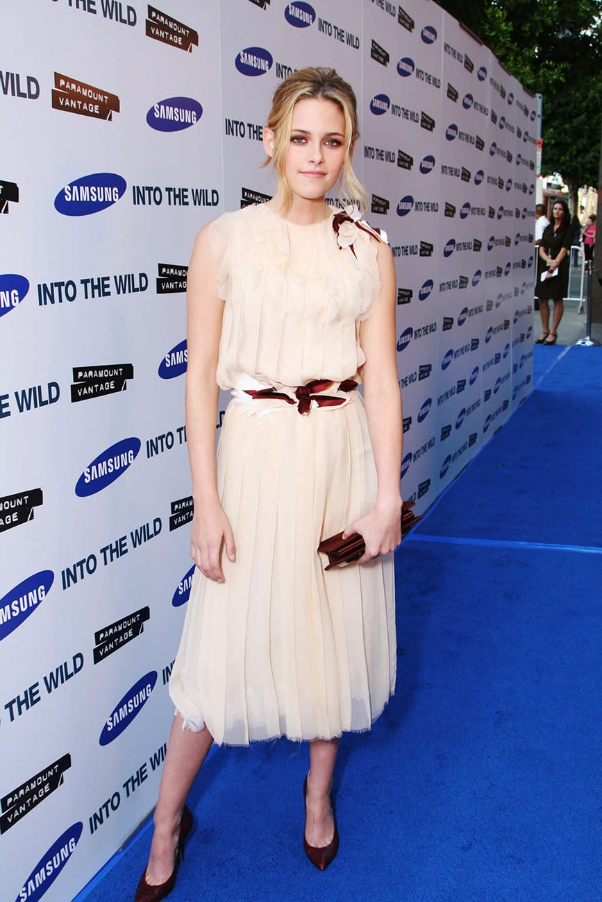 <p>Wearing Rodarte at the L.A. premiere of <em>Into the Wild</em> (September 2007)</p>