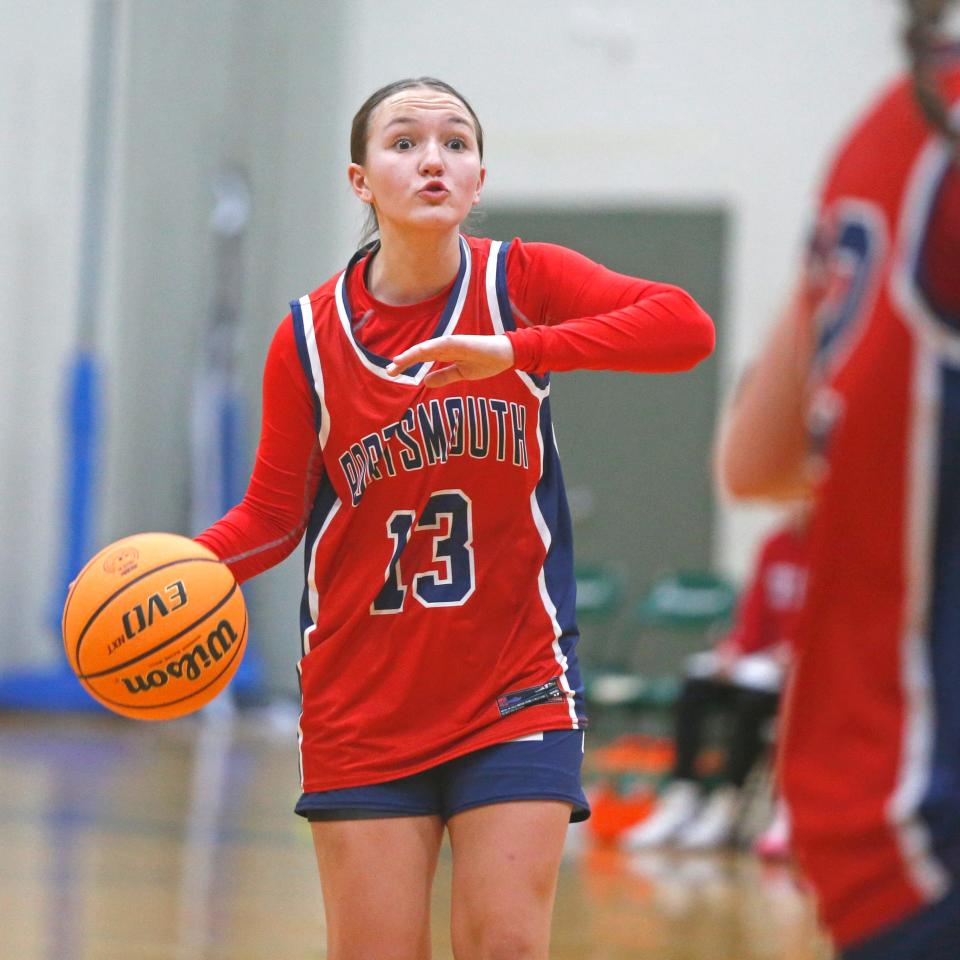 Portsmouth's Gyselle Mairs led all scorers with 25 points in the Patriots' win over South Kingstown on Friday.