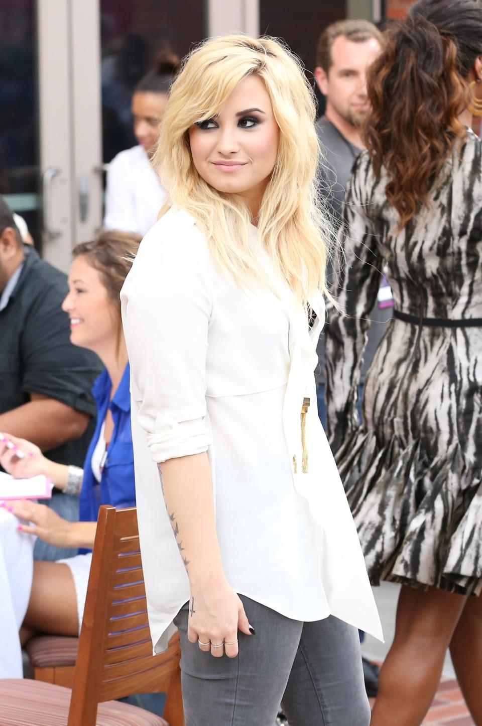 LOS ANGELES, CA - JULY 11: Demi Lovato attends Fox's 'The X Factor' Judges at Galen Center on July 11, 2013 in Los Angeles, California. (Photo by JB Lacroix/WireImage)