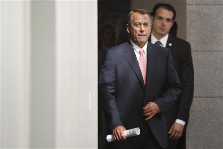 U.S. House Speaker John Boehner (R-OH) arrives for a meeting with fellow House Republicans at the U.S. Capitol in Washington September 30, 2013. REUTERS/Jonathan Ernst
