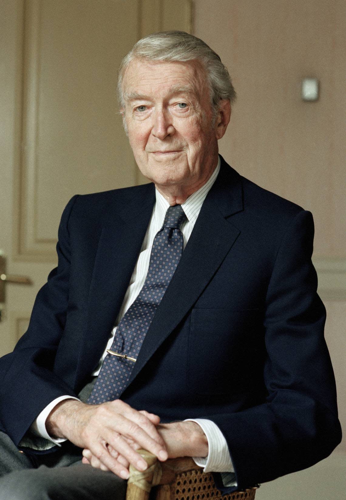 Jimmy Stewart poses for a photo in Los Angeles, July 12, 1990.