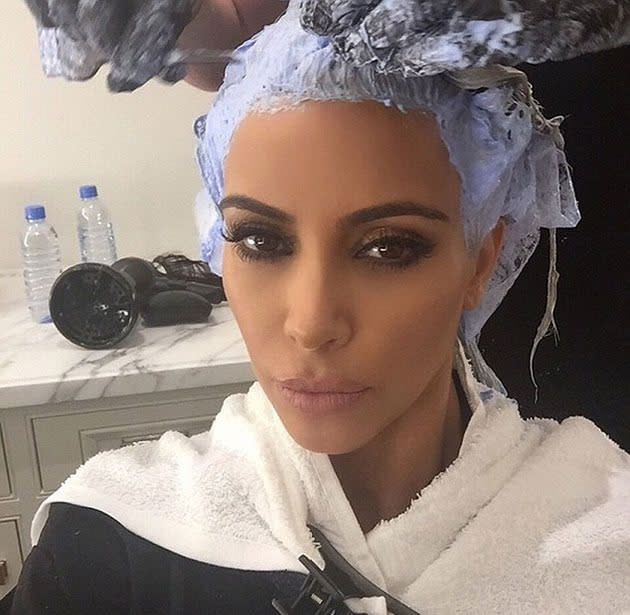 Kim Kardashian blonde hair 2015.