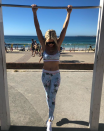 <p>She flashes her toned tum in workout gear while down at Bondi. Don’t we all look this good in workout clothes? Source: Instagram/roxyjacenko </p>