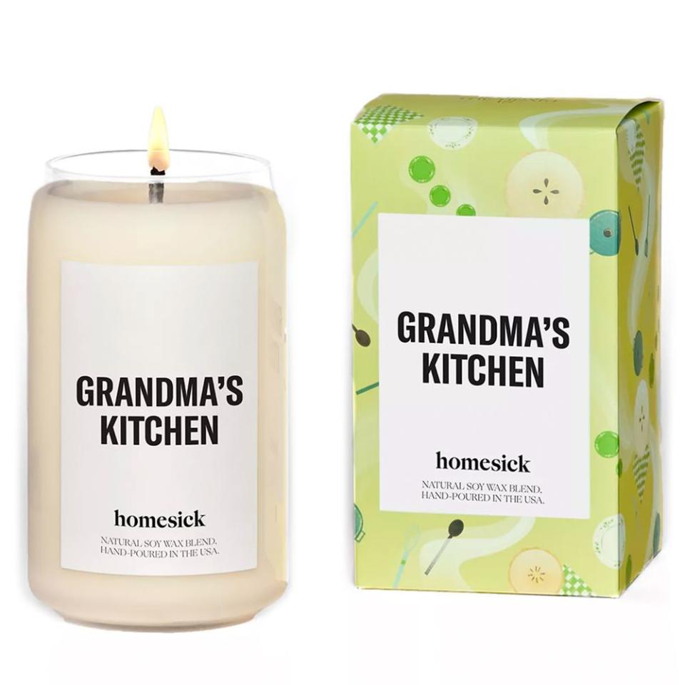 <p><a href="https://go.redirectingat.com?id=74968X1596630&url=https%3A%2F%2Fwww.macys.com%2Fshop%2Fproduct%2Fhomesick-candles-grandmas-kitchen-cinnamon-scented-candle%3FID%3D11391845&sref=https%3A%2F%2Fwww.bestproducts.com%2Fparenting%2Fkids%2Fg2138%2Fgift-ideas-for-grandparents%2F" rel="nofollow noopener" target="_blank" data-ylk="slk:Shop Now;elm:context_link;itc:0;sec:content-canvas" class="link ">Shop Now</a></p><p>Scented Candle in Grandma's Kitchen</p><p>macys.com</p><p>$8.99</p>