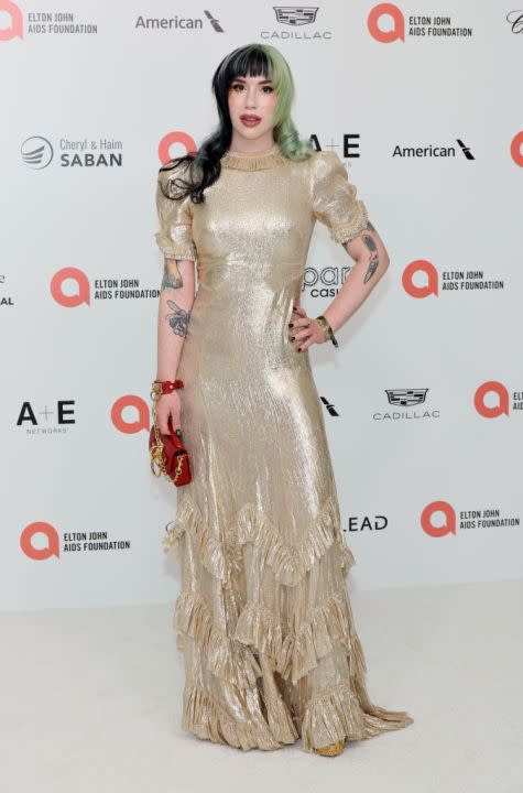 WEST HOLLYWOOD, CALIFORNIA – MARCH 10: Kendalle Getty attends the Elton John AIDS Foundation’s 32nd Annual Academy Awards Viewing Party on March 10, 2024 in West Hollywood, California. (Photo by Dia Dipasupil/WireImage)