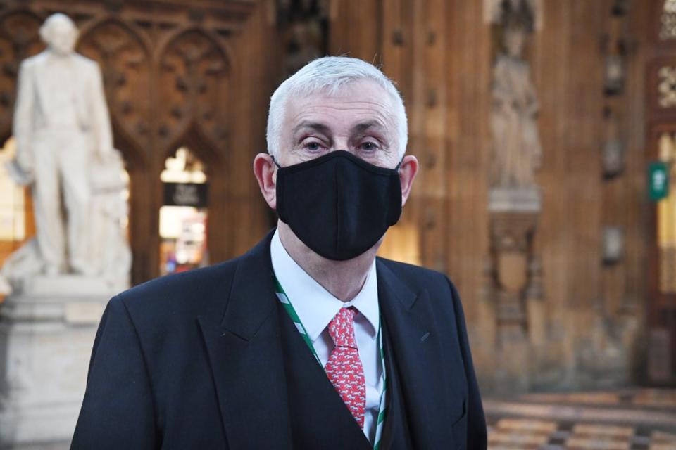 Commons Speaker Sir Lindsay Hoyle wearing a mask (UK Parliament/Jessica Taylor/PA) (PA Media)