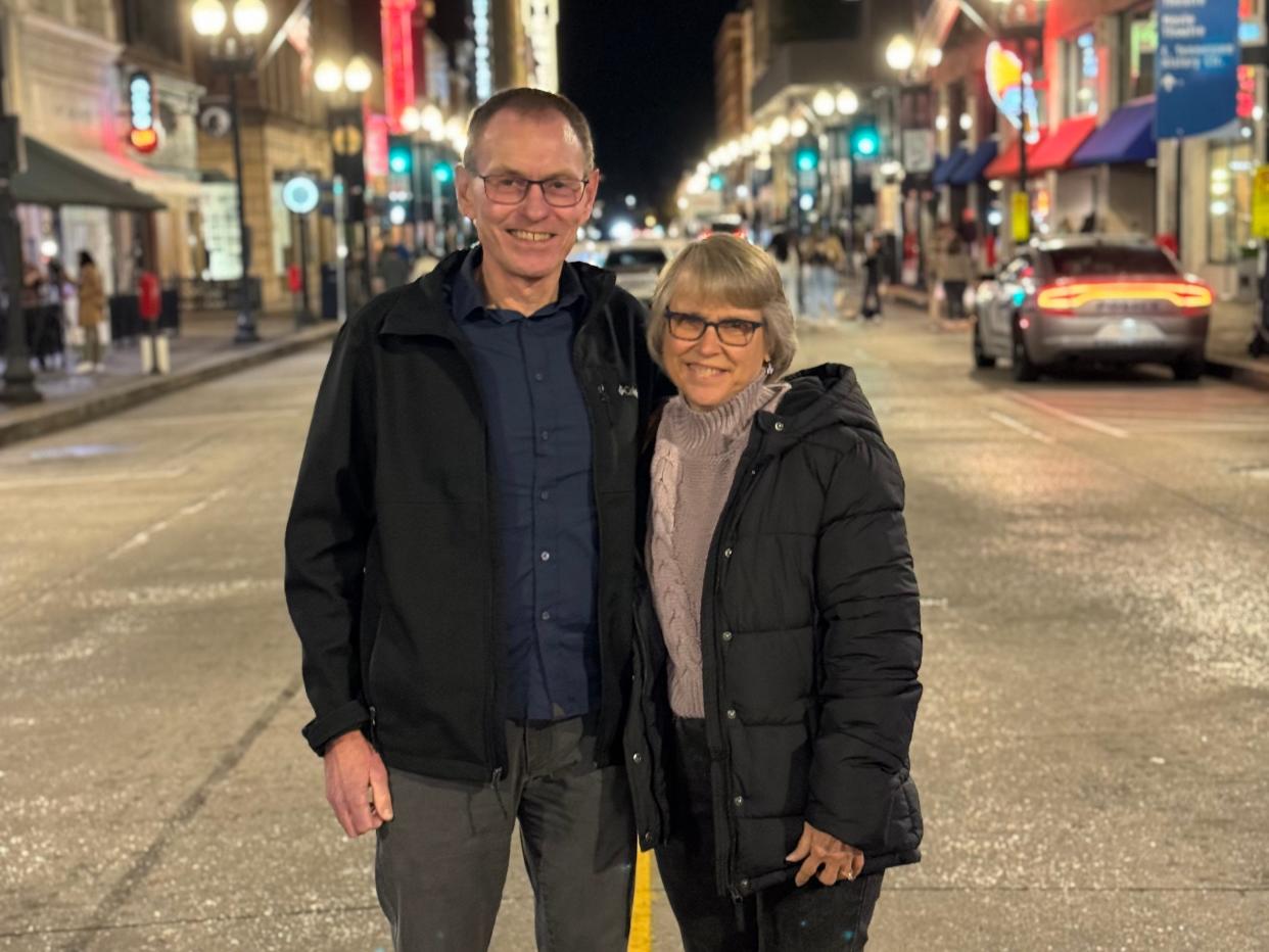 Jim Ward and his wife in downtown Knoxville.