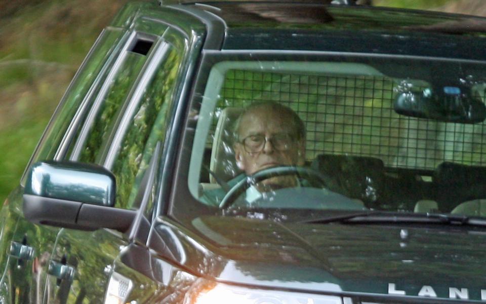 Prince Philip driving near Balmoral Castle - NORTHPIX