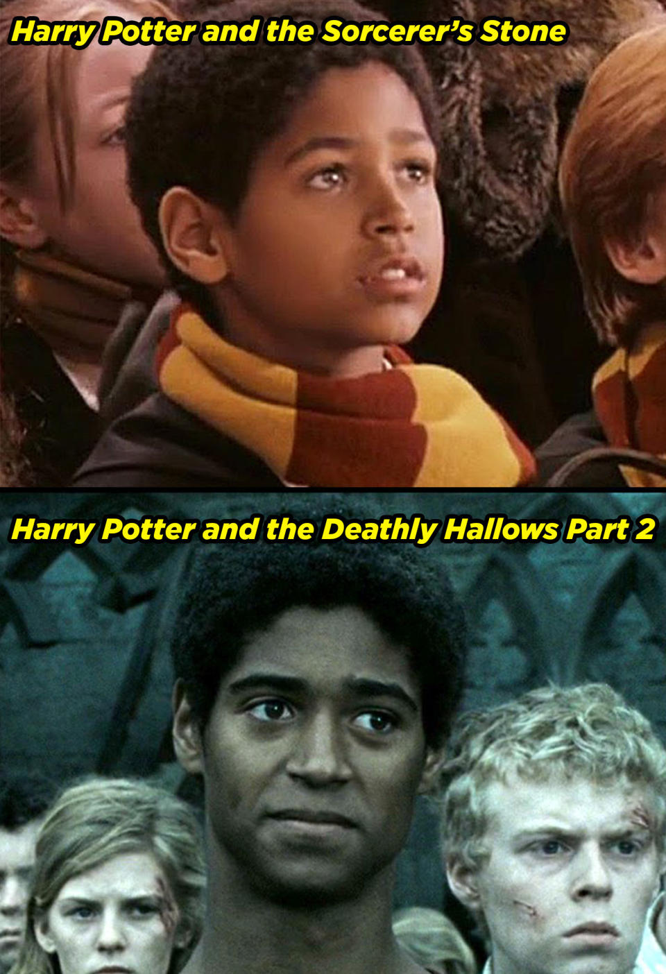 Alfred Enoch in the Sorcerer's Stone and Deathly Hallows Part 2