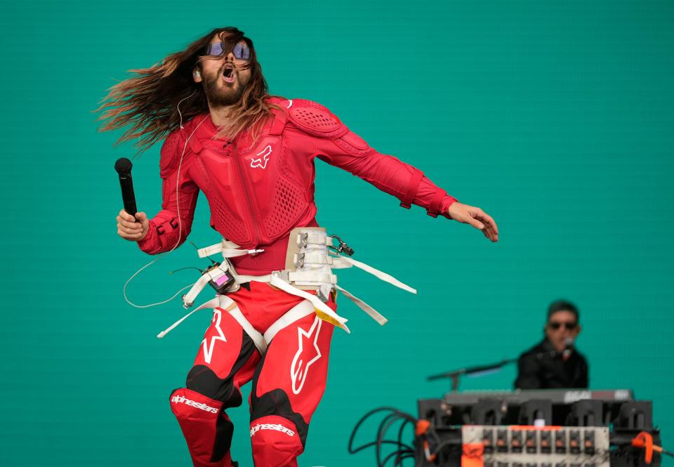 Jared Leto performs with this band Thirty Seconds to Mars on Oct. 7 at ACL Fest.