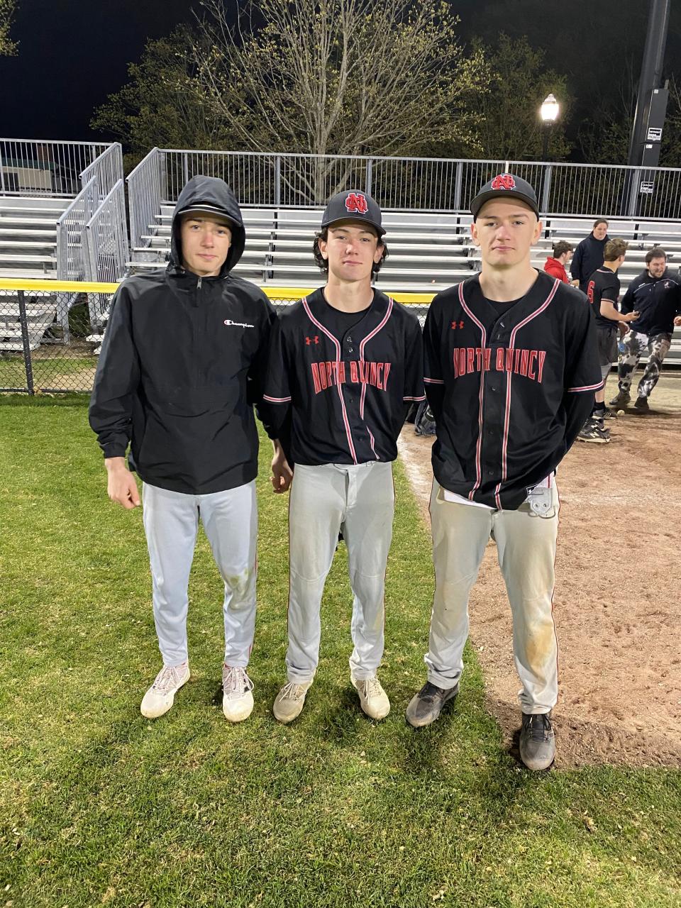 North Quincy's John (left), Matthew (middle), and Tim Toland (right)