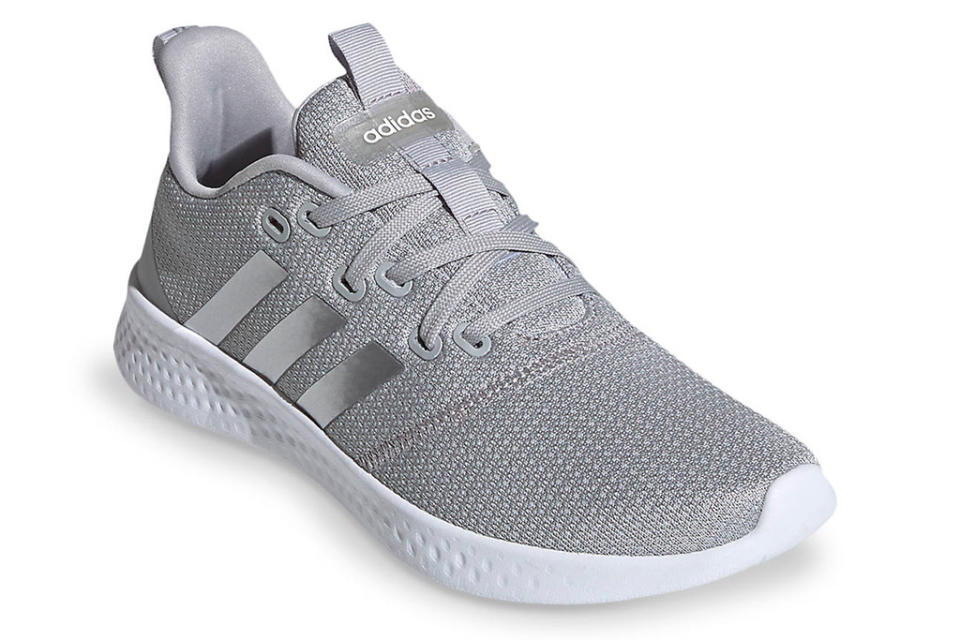 adidas, gray running shoes