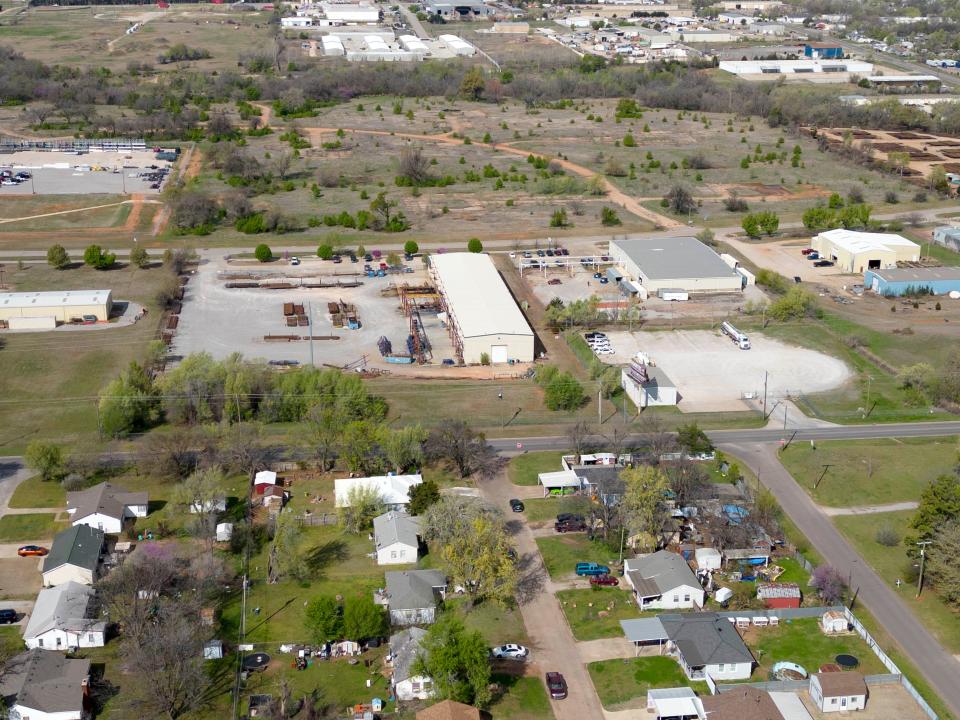 A Del City neighborhood, shown in foreground, is located near 1901 E Grand, where Oklahoma County wants to build a new jail.