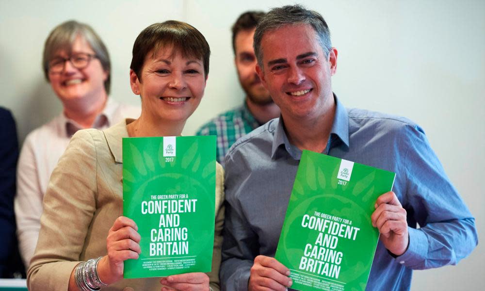 Green party co-leaders Caroline Lucas and Jonathan Bartley