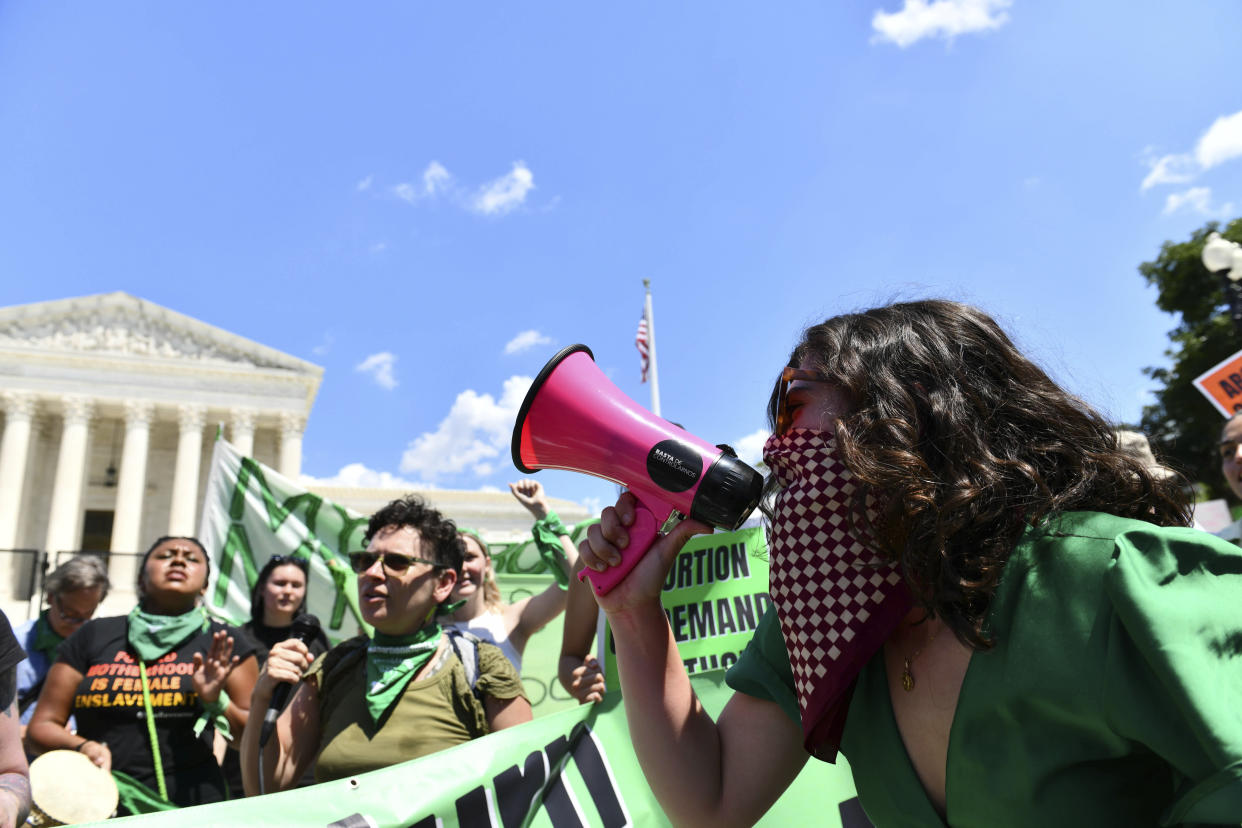 Photo by: JT/STAR MAX/IPx 2022 6/25/22 Protest outside the Supreme Court after Roe v. Wade is overturned on June 25, 2022 in Washington D.C..
