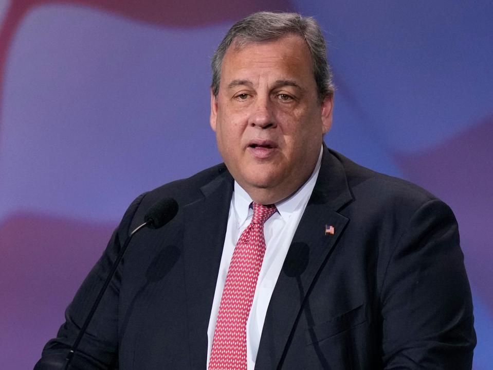 Former New Jersey Gov. Chris Christie speaks at an annual leadership meeting of the Republican Jewish Coalition Saturday, November 19, 2022, in Las Vegas.