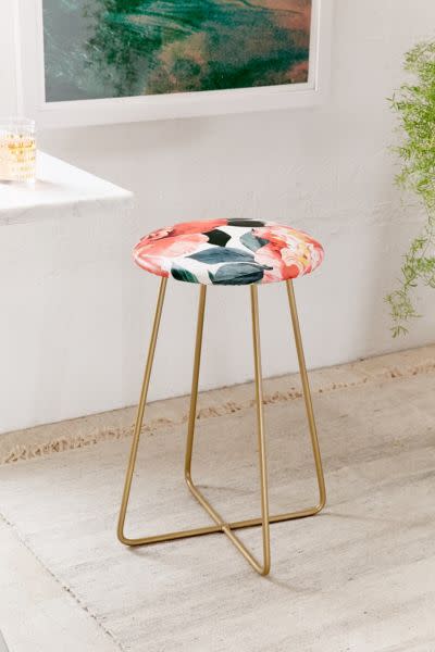 12) Floral Counter Stool