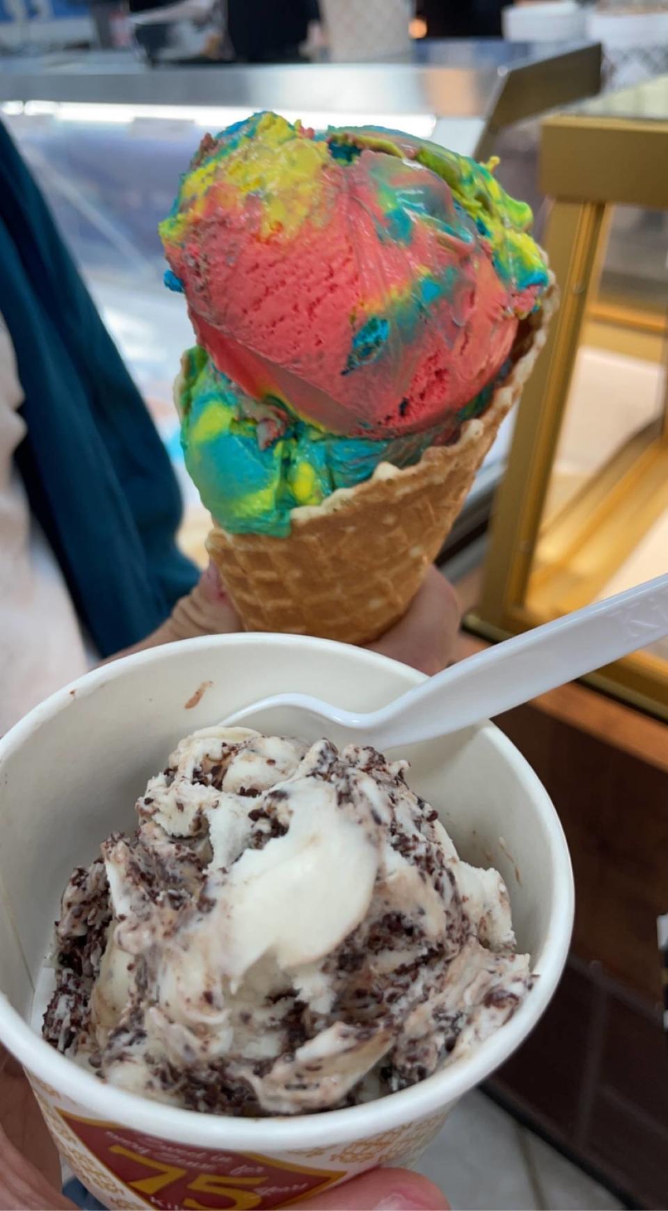 Ice cream treats from Kilwins in Bluffton, which is located in Tanger Outlets at 1414 Fording Island Road Suite C200. Kilwins has other locations in the area in both Hilton Head and Beaufort.