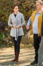 <p>Kate kept the Canadians happy by wearing a grey wrap coat from the country’s Sentaler label. As usual, cowboy boots and skinny jeans featured.<br><i>[Photo: PA]</i> </p>
