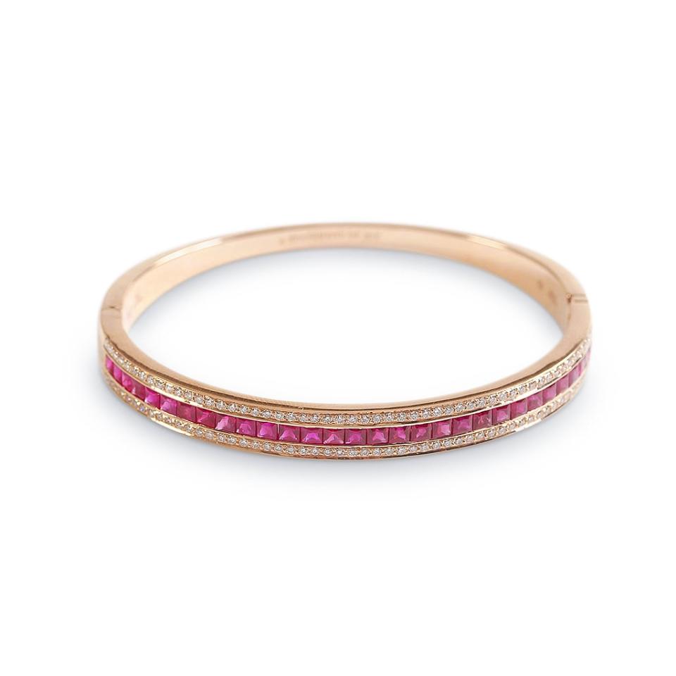 Rose gold, ruby and diamond bracelet, £8,540, Alice van Cal
