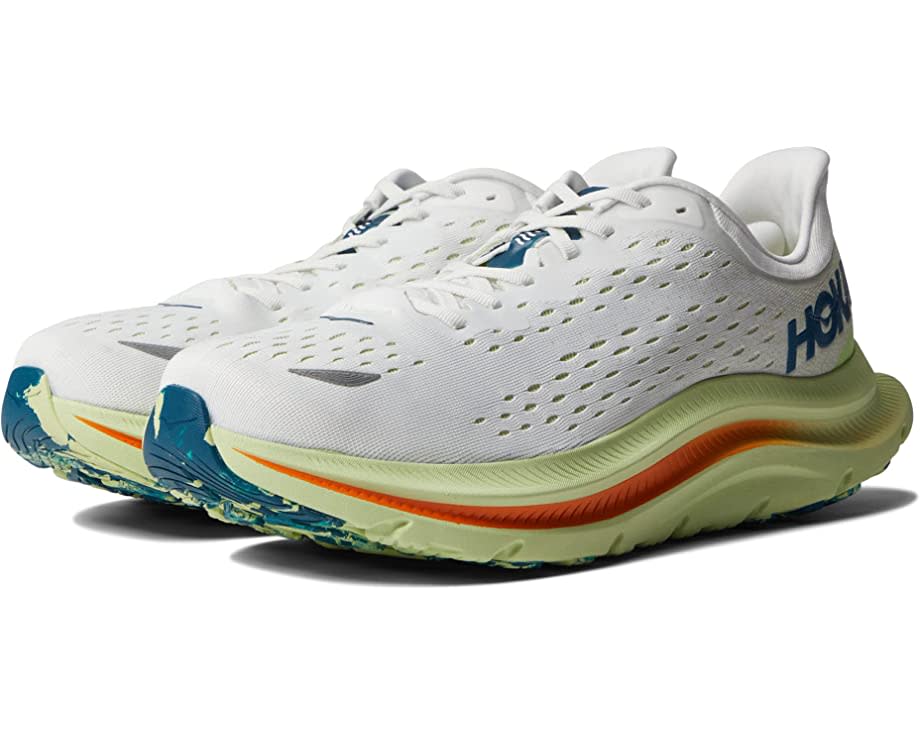 hoka one white and green